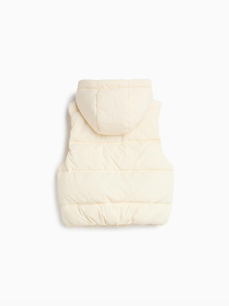 Gewatteerd vest met capuchon, mo fashion Beige - Kiabi