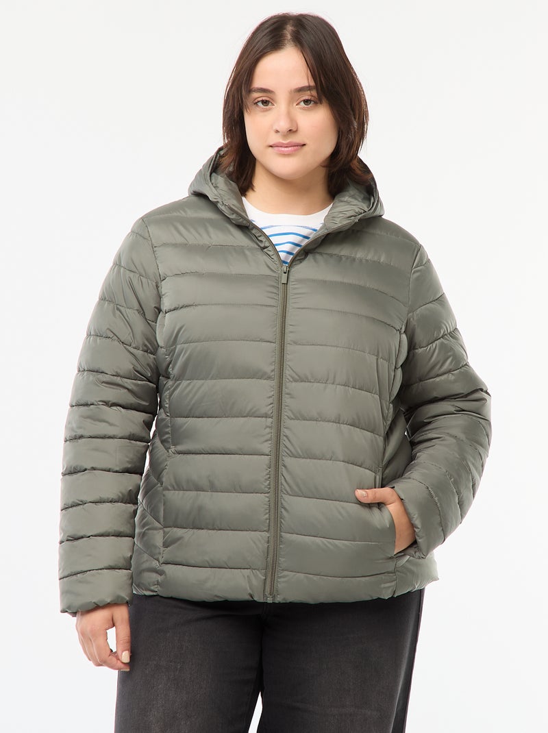 Gewatteerd, waterafstotend donsjack Groen - Kiabi