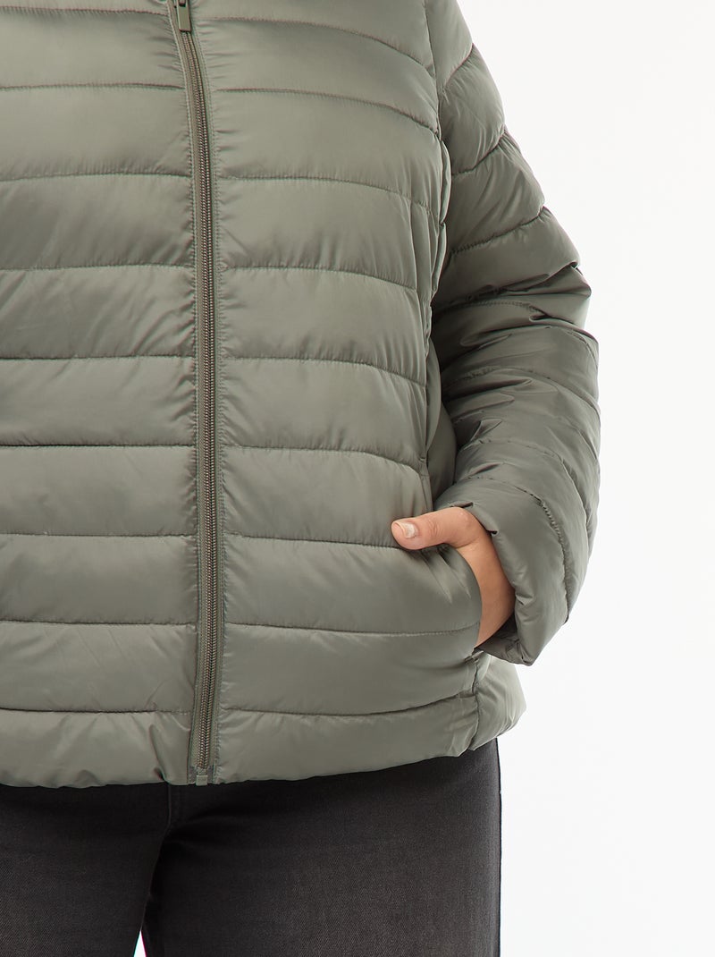 Gewatteerd, waterafstotend donsjack Groen - Kiabi