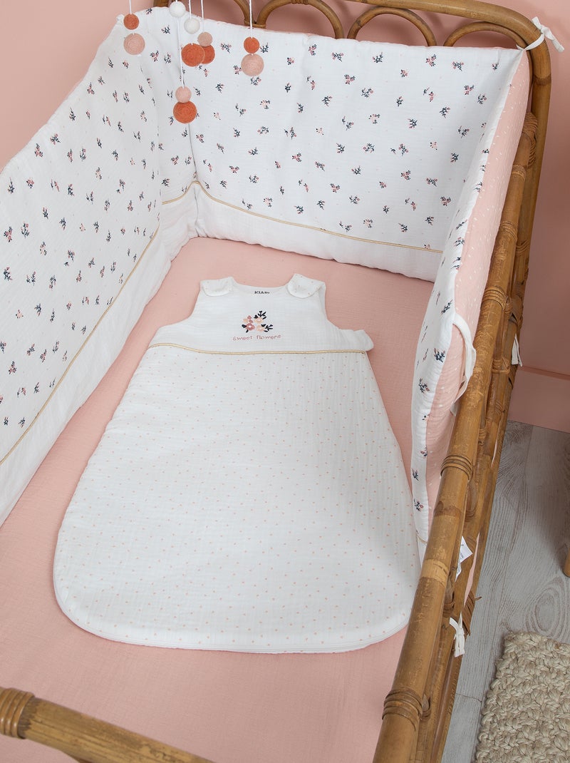 Gewatteerde babyslaapzak zonder mouwen WIT - Kiabi