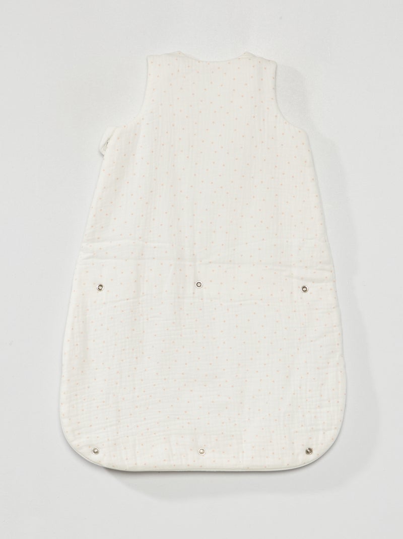 Gewatteerde babyslaapzak zonder mouwen WIT - Kiabi
