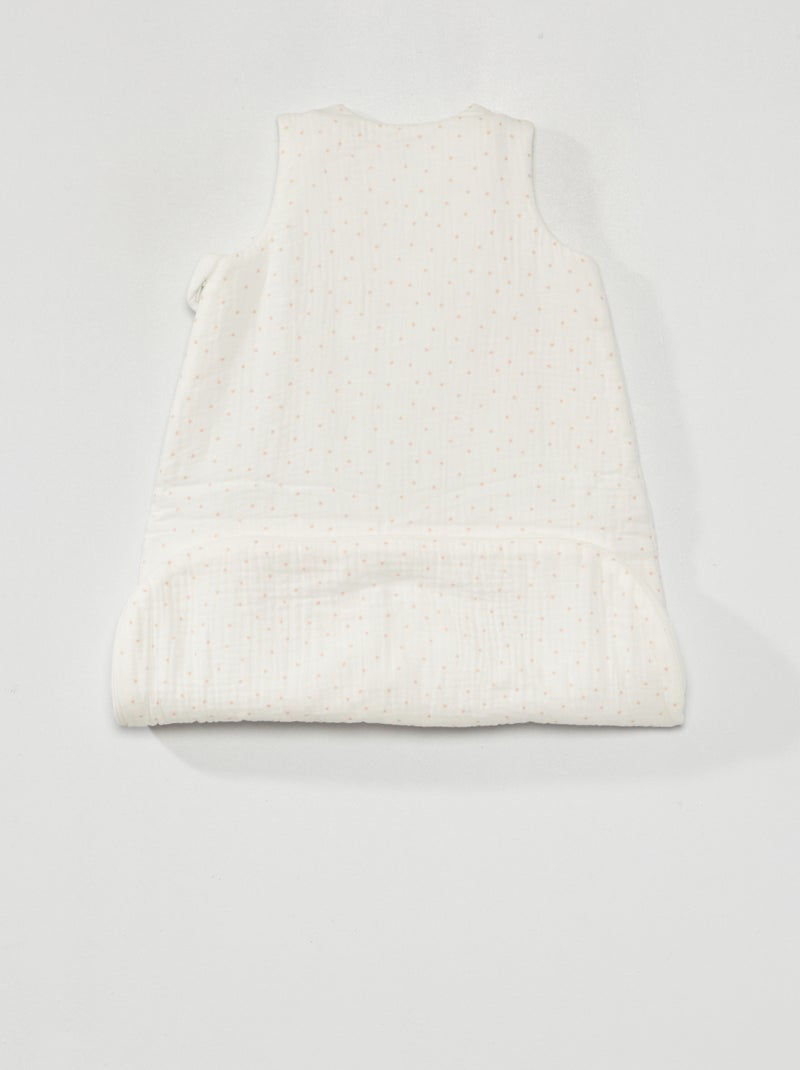 Gewatteerde babyslaapzak zonder mouwen WIT - Kiabi