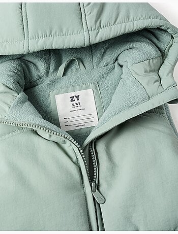 Gewatteerde bodywarmer met capuchon en polarfleece