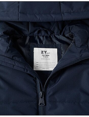 Gewatteerd bodywarmer met capuchon en rits aan de voorkant