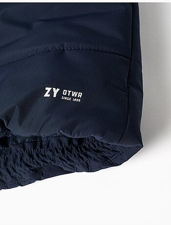 Gewatteerd bodywarmer met capuchon en rits aan de voorkant
