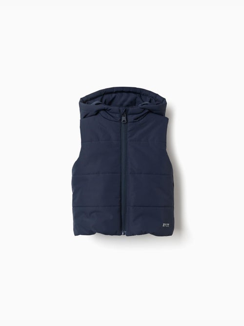 Gewatteerde bodywarmer met capuchon en ritssluiting aan de voorkant - Kiabi