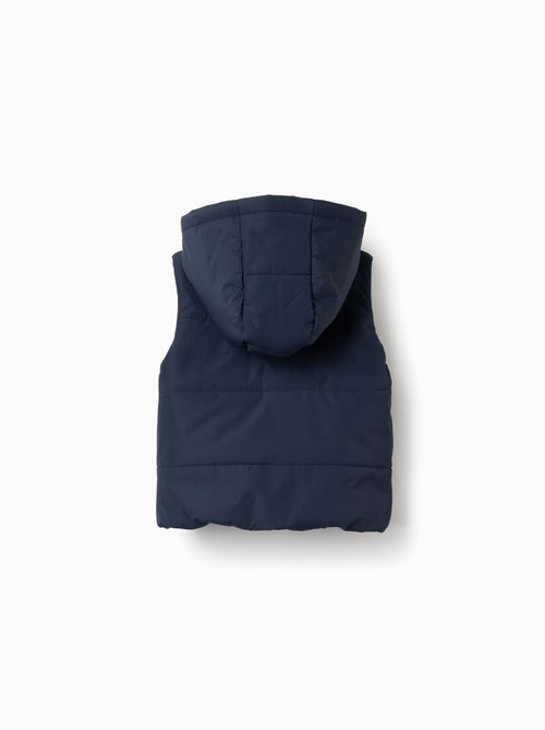 Gewatteerde bodywarmer met capuchon en ritssluiting aan de voorkant - Kiabi