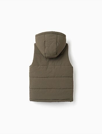 Gewatteerde bodywarmer met capuchon en zakken