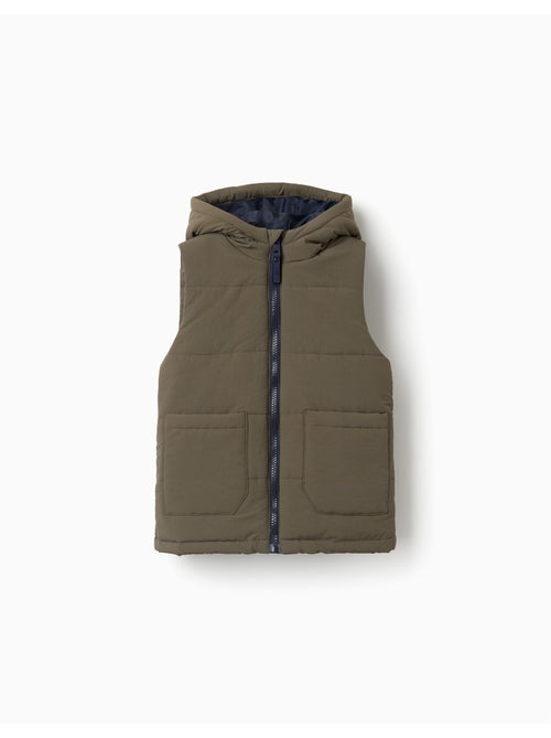 Gewatteerde bodywarmer met capuchon en zakken - Kiabi Gewatteerde bodywarmer met capuchon en zakken - Kiabi