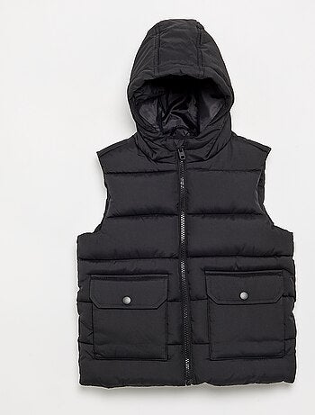 Gewatteerde bodywarmer met capuchon