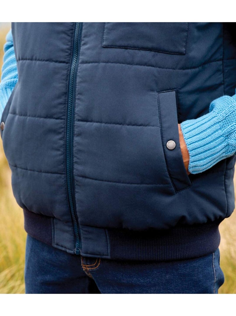 Gewatteerde bodywarmer met meerdere zakken - atlas for men Marineblauw - Kiabi