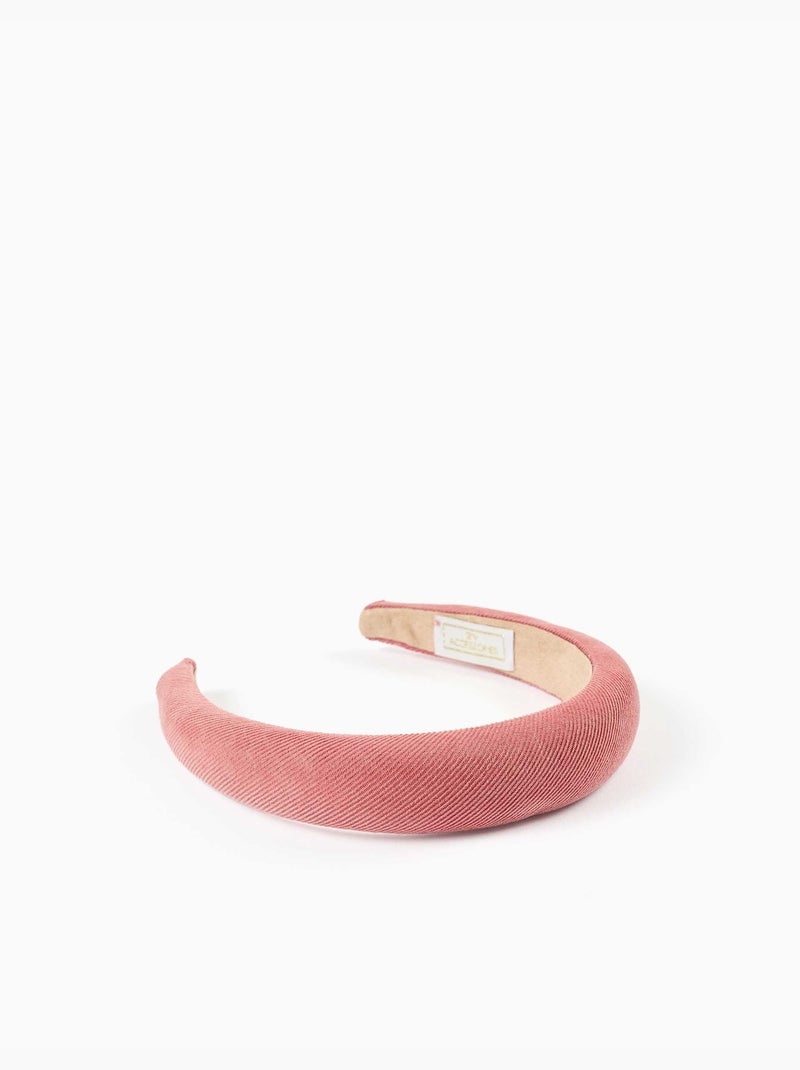 Gewatteerde corduroy alice band Roze - Kiabi