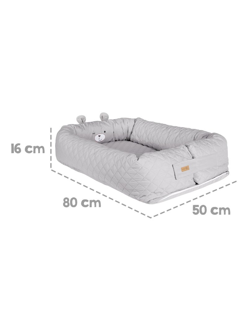 Gewatteerde en waterafstotende bedverkleiner voor babybed - ROBA 'roba style' Grijs - Kiabi