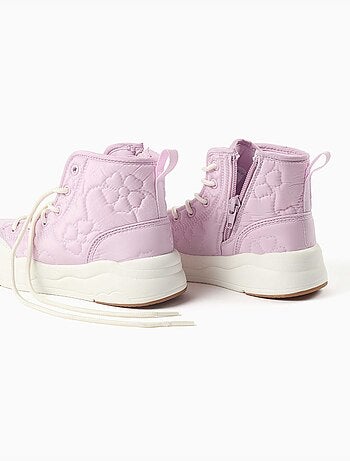 Gewatteerde hoge sneakers met bloemenborduurwerk