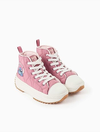 Gewatteerde hoge sneakers met stitch-print