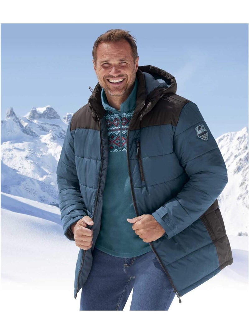Gewatteerde jas Bicolor - ATLAS FOR MEN Petrolblauw - Kiabi