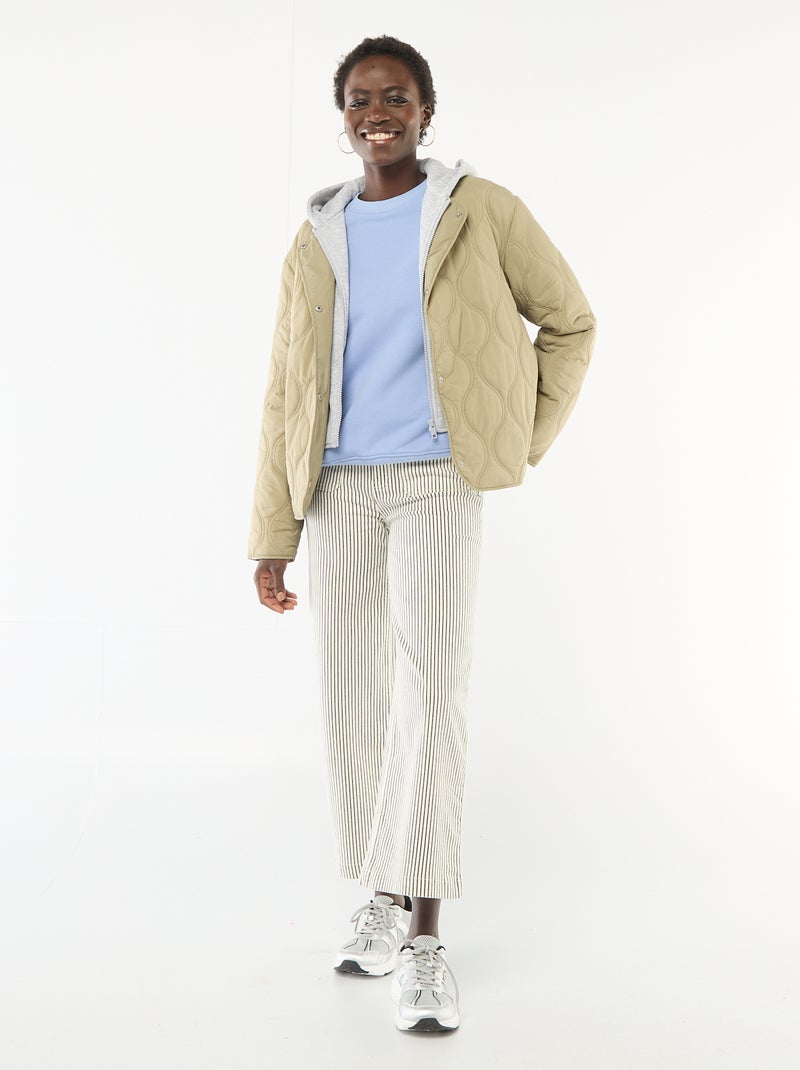 Gewatteerde jas met afneembaar borststuk Groen - Kiabi