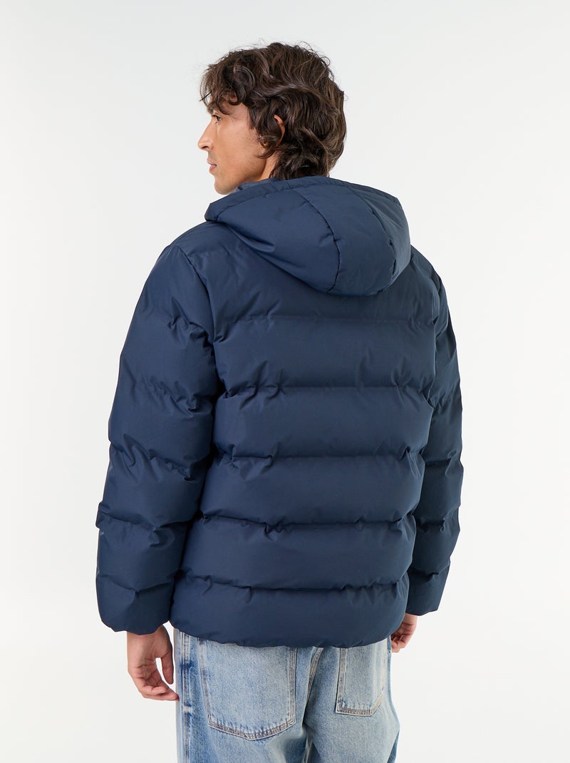 Gewatteerde jas met capuchon Blauw - Kiabi