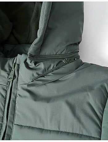 Gewatteerde jas met capuchon en fleece voering