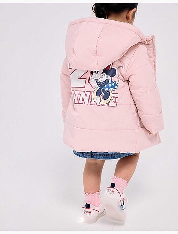 Gewatteerde jas met capuchon en minnie print