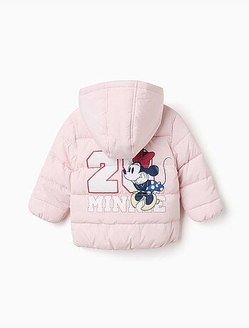 Gewatteerde jas met capuchon en minnie print
