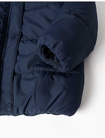 Gewatteerde jas met capuchon en voering van polarfleece