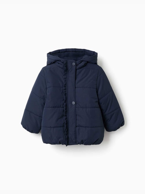 Gewatteerde jas met capuchon en voering van polarfleece - Kiabi