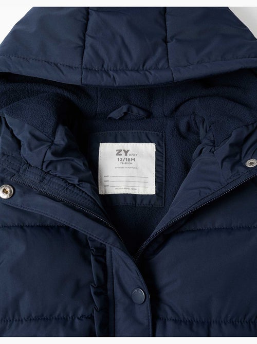 Gewatteerde jas met capuchon en voering van polarfleece - Kiabi