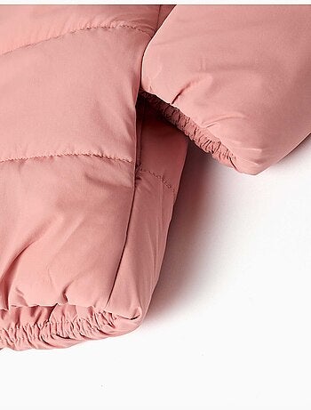 Gewatteerde jas met capuchon en voering van polarfleece