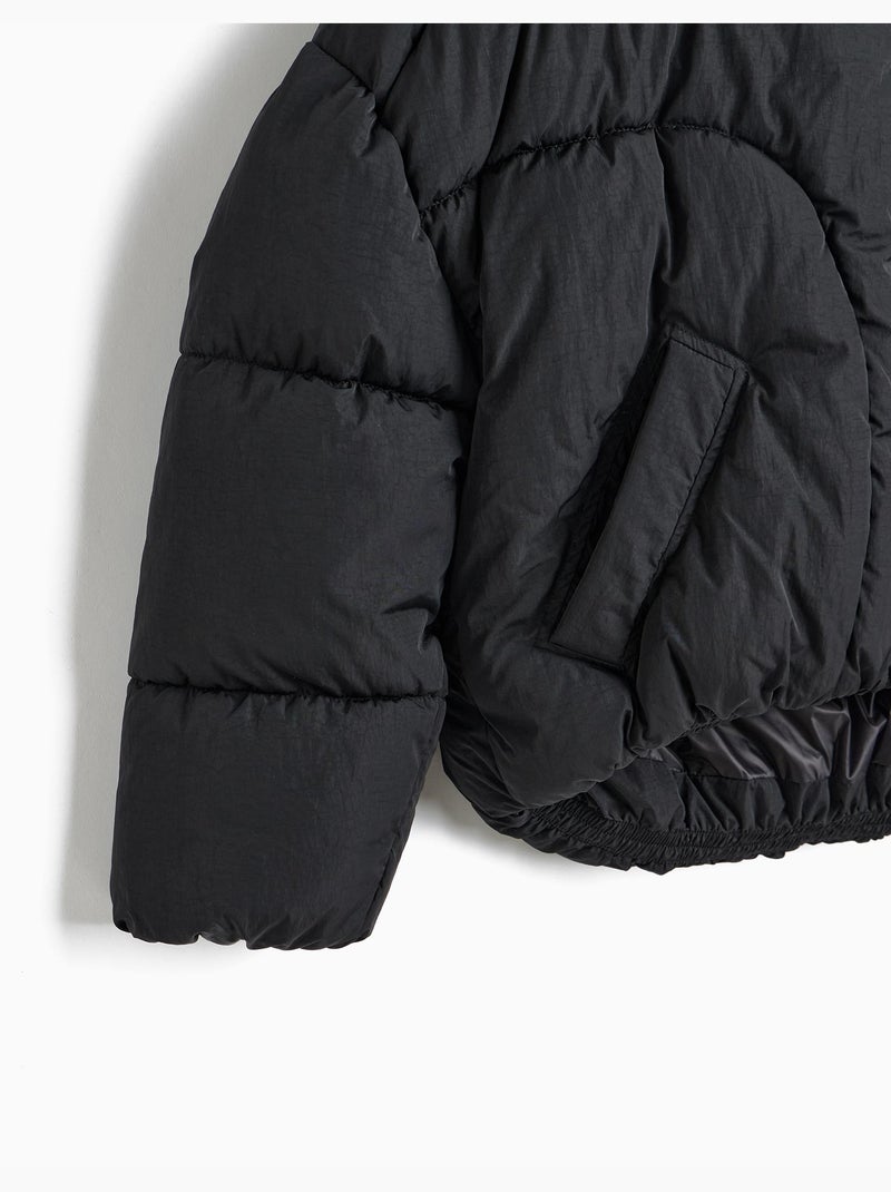 Gewatteerde jas met capuchon, mo fashion Zwart - Kiabi