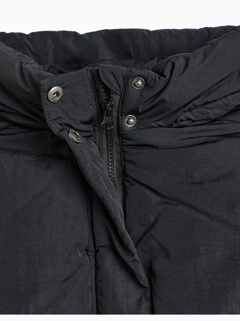 Gewatteerde jas met capuchon, mo fashion Zwart - Kiabi