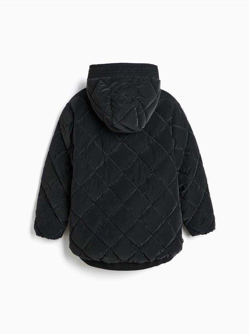 Gewatteerde jas met capuchon, mo fashion Zwart - Kiabi