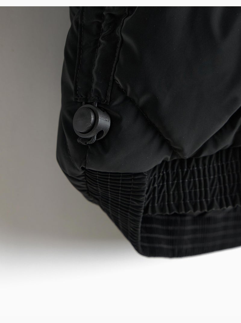 Gewatteerde jas met capuchon, mo fashion Zwart - Kiabi