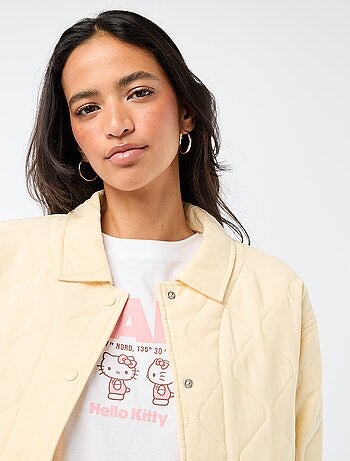 Gewatteerde jas met hemdkraag