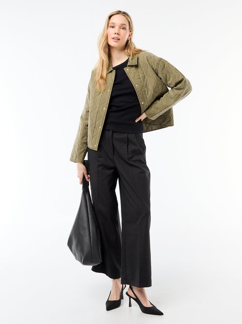 Gewatteerde jas met hemdkraag - Kiabi