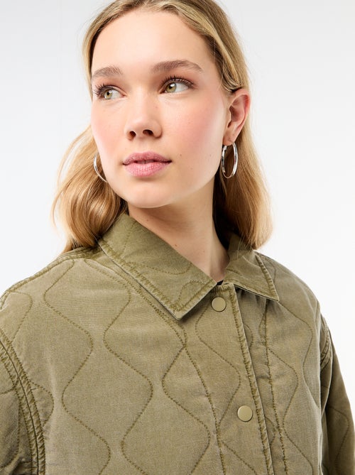 Gewatteerde jas met hemdkraag - Kiabi