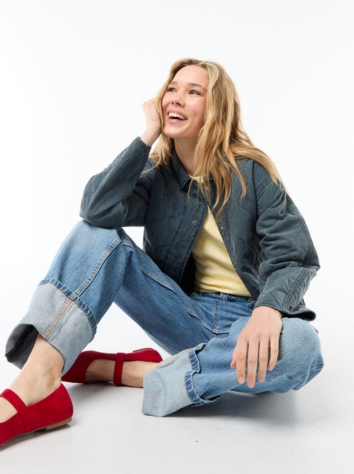 Gewatteerde jas met hemdkraag - Kiabi