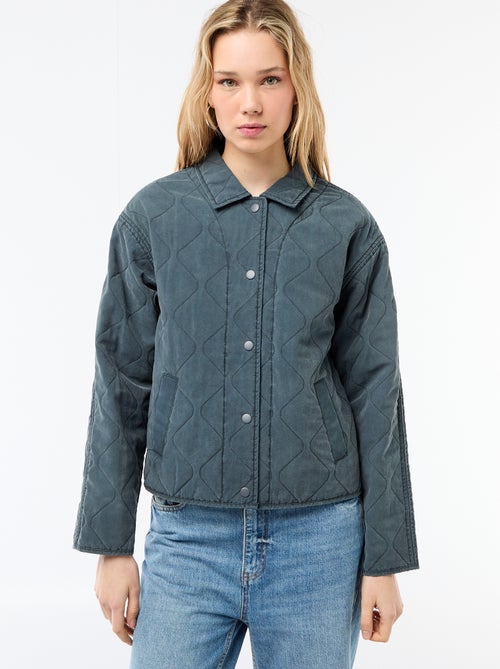 Gewatteerde jas met hemdkraag - Kiabi