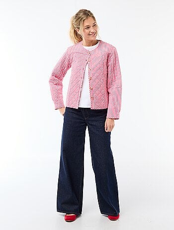 Gewatteerde jas met ruitjes