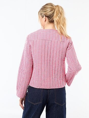 Gewatteerde jas met ruitjes