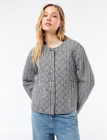 Gewatteerde jas met ruitjes