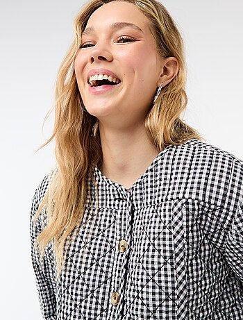 Gewatteerde jas met ruitjes