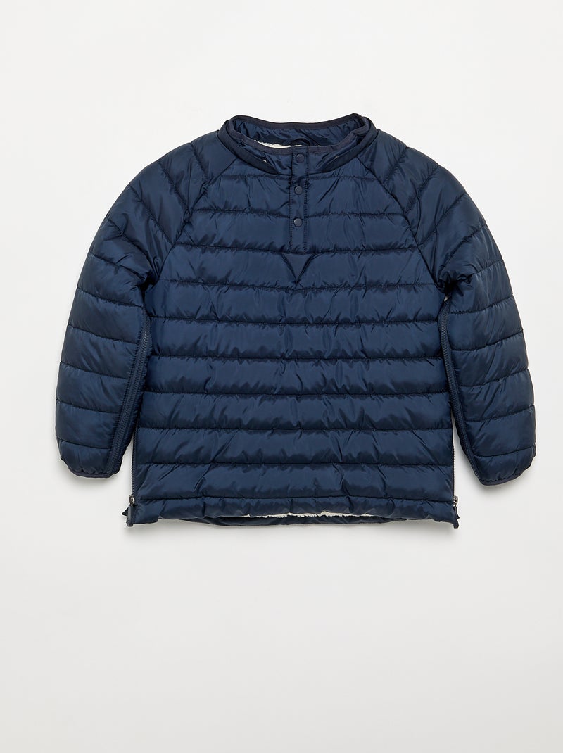 Gewatteerde jas met sherpavoering - easy-on collectie Blauw - Kiabi