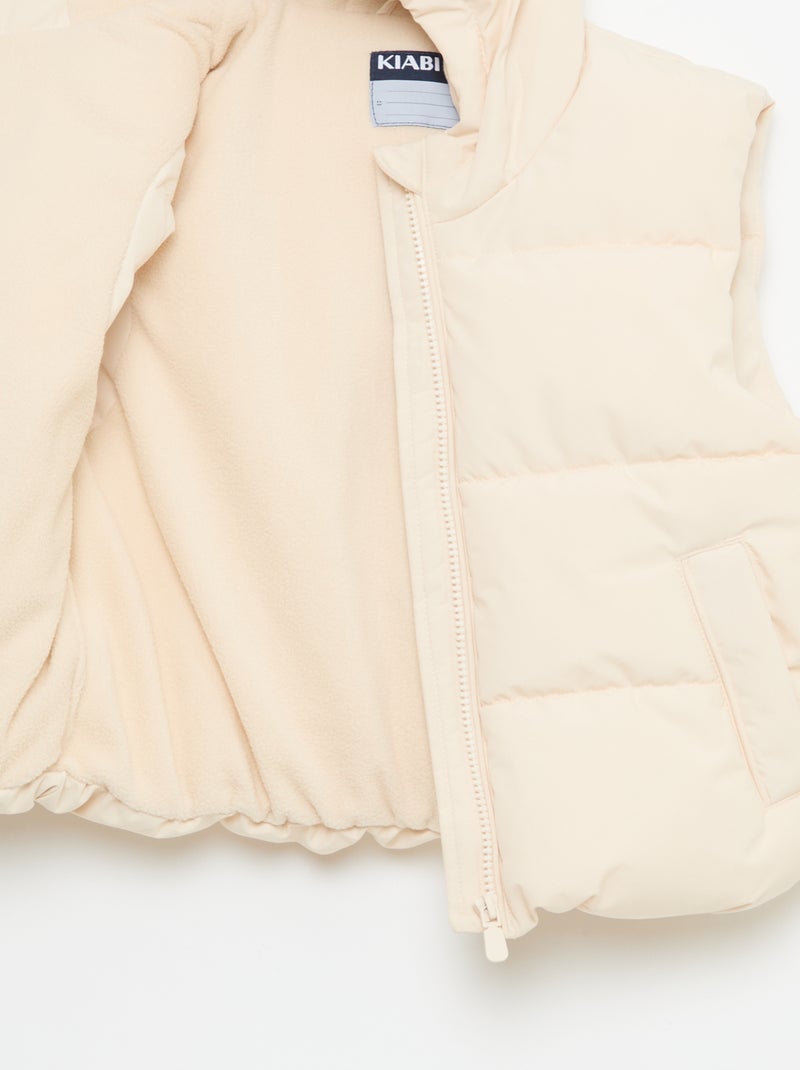 Gewatteerde mouwloze bodywarmer Biege - Kiabi