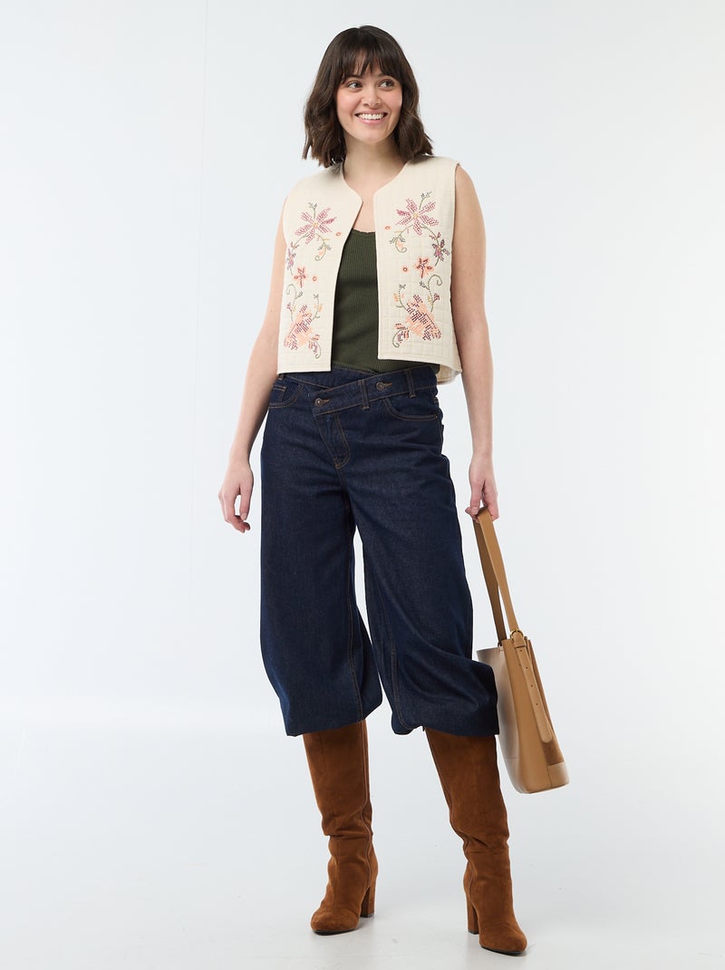 Gewatteerde mouwloze bodywarmer Biege - Kiabi