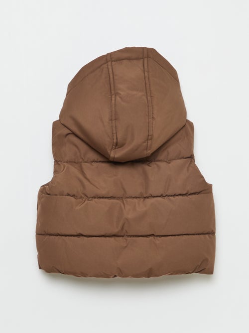 Gewatteerde mouwloze bodywarmer met capuchon - Kiabi