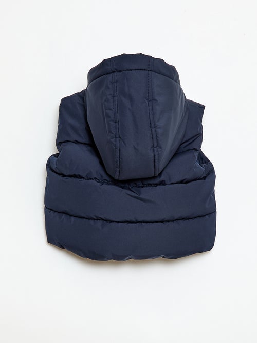 Gewatteerde mouwloze bodywarmer met capuchon - Kiabi