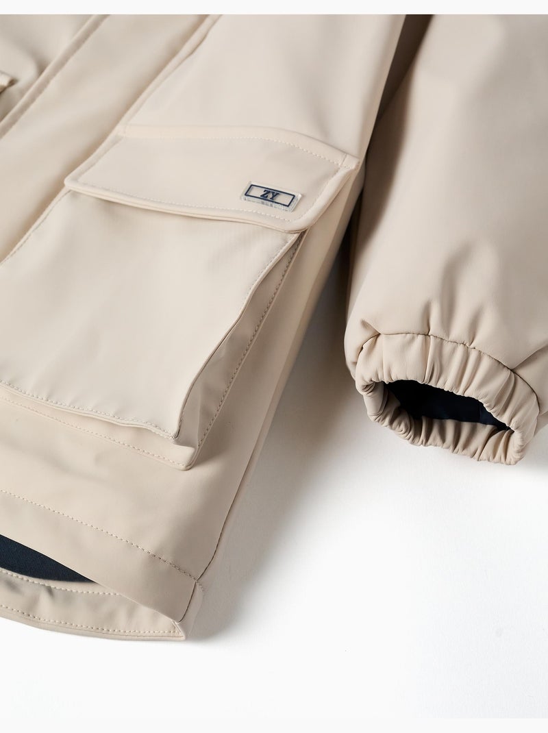Gewatteerde parka met capuchon en voorzakken Lichtgrijs - Kiabi