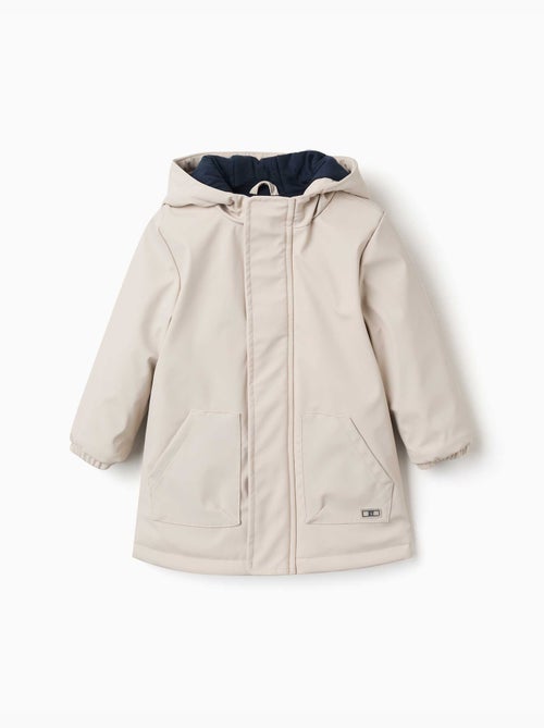Gewatteerde parka met capuchon en voorzakken - Kiabi