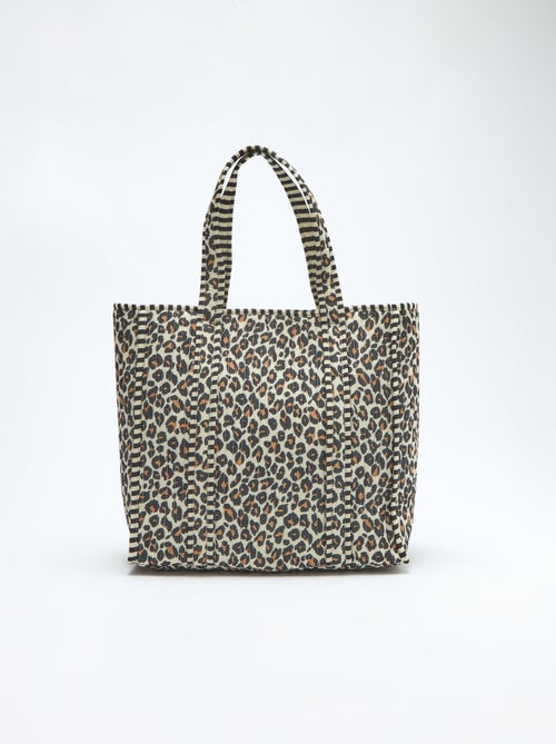 Gewatteerde shopper met luipaardprint - Kiabi